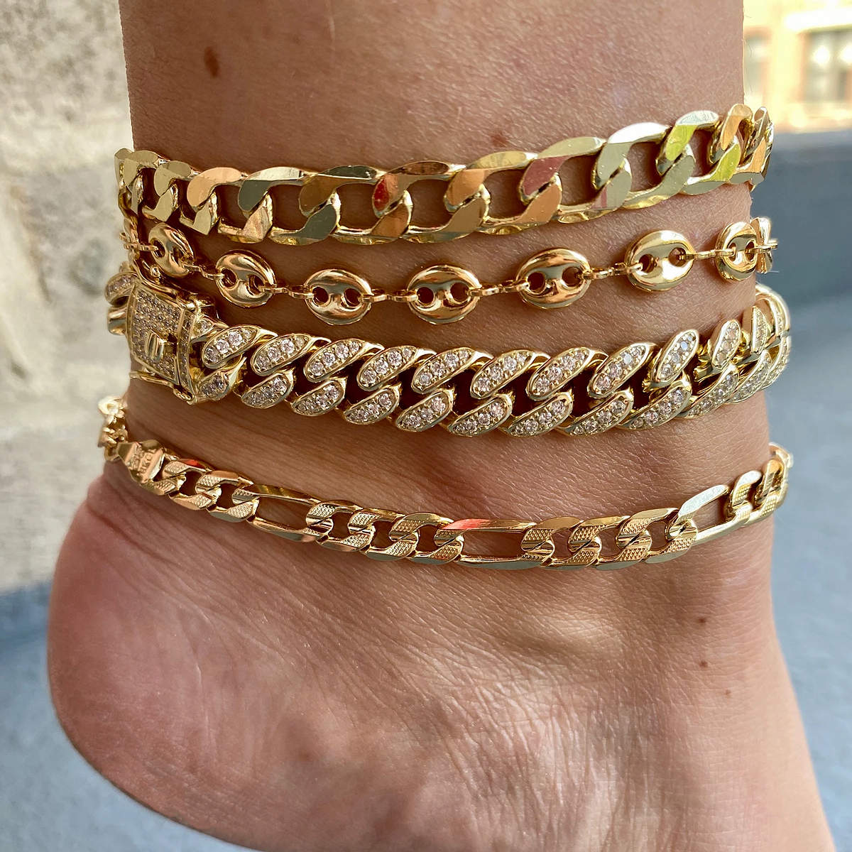 Star-Studded Maximalist Crystal Anklet