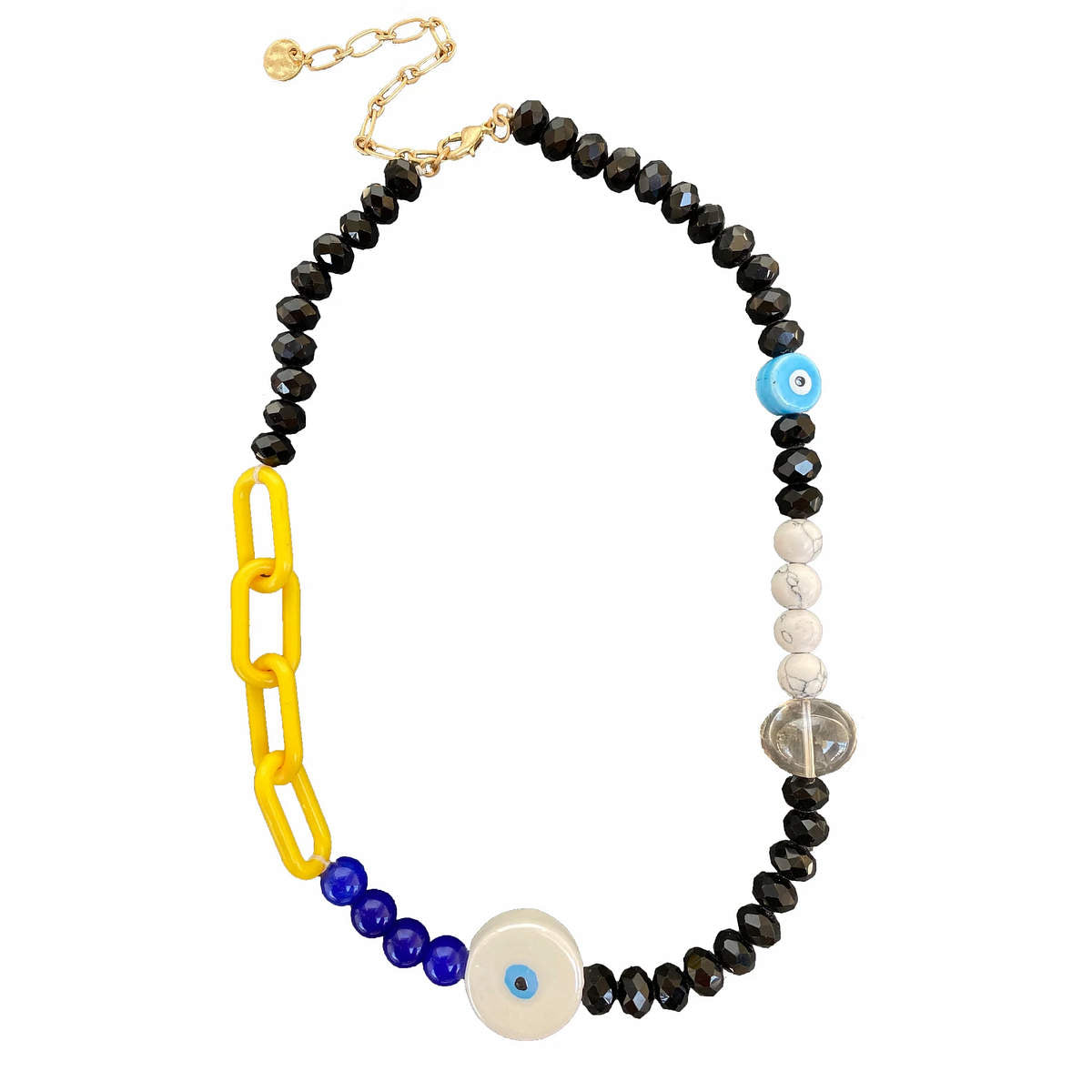 Grecian Eyes Beaded Necklace