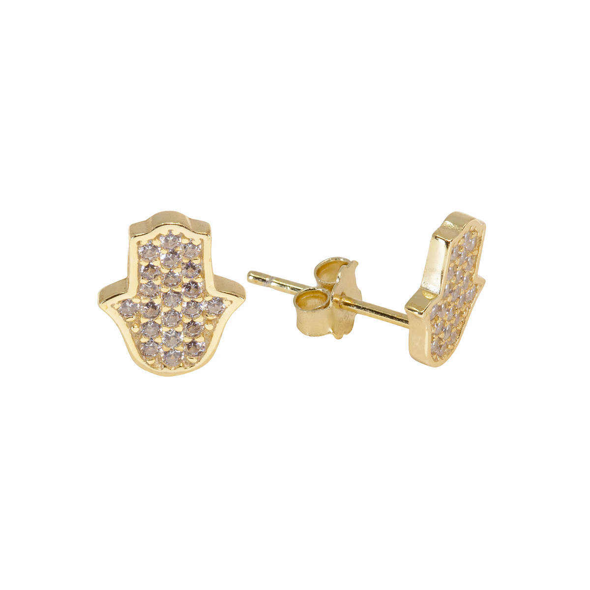 Gold Mini Hamsa Paired Studs