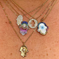 Colorful Halo Hamsa Necklace