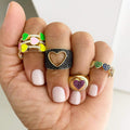 Love After Love Ring in Neon Green