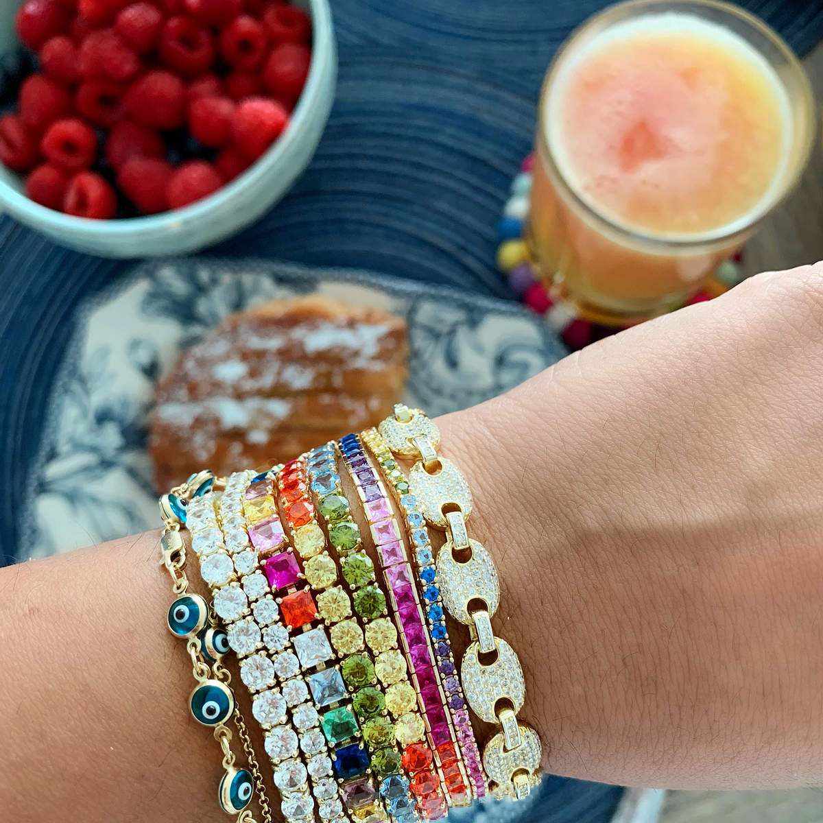Large Crystal Tennis Bracelet