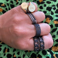 Onyx Links Pavé Ring