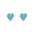 One Love Blue Heart Paired Studs