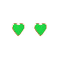 One Love Green Heart Paired Studs