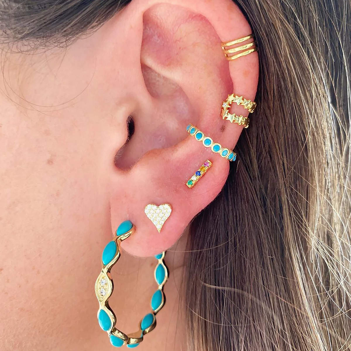 Mini Rainbow Bar Paired Studs